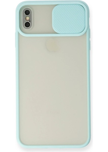 iPhone x Kılıf Palm Buzlu Kamera Sürgülü Silikon - Turkuaz - NX5291-8338