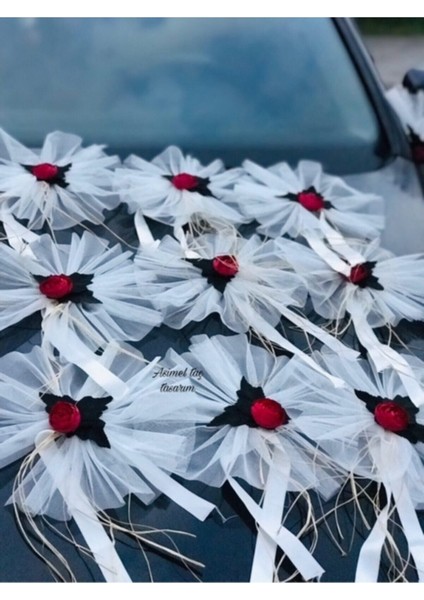 20 Adet Kırmızı Düğün Arabası Süsü, Konvoy ve Gelin Arabası Dekoru fiyatları