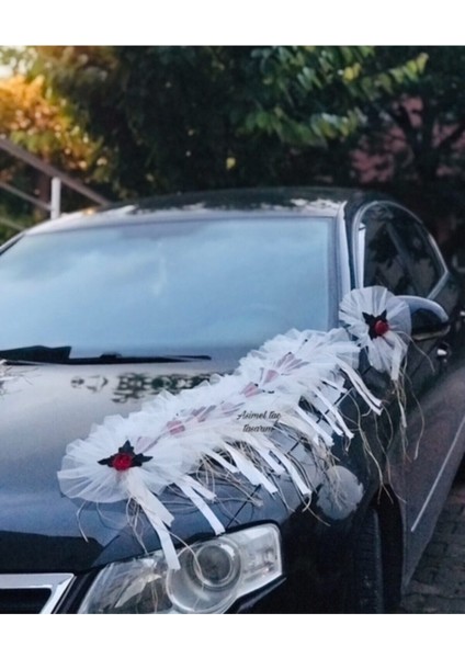 20 Adet Kırmızı Düğün Arabası Süsü, Konvoy ve Gelin Arabası Dekoru modelleri