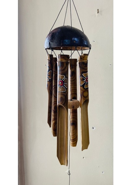 Kahverengi Bambu Rüzgar Çanı, Balkon ve Bahçe Dekoru Için Şık ve Doğal Aksesuar fiyatları