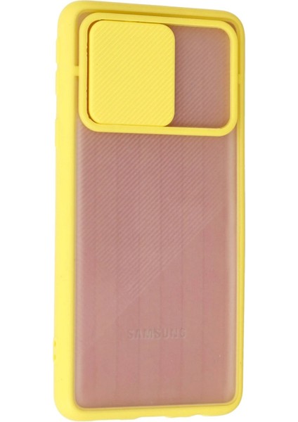 Samsung Galaxy A01 Core Kılıf Palm Buzlu Kamera Sürgülü Silikon - Sarı - NX2630-5602 modelleri