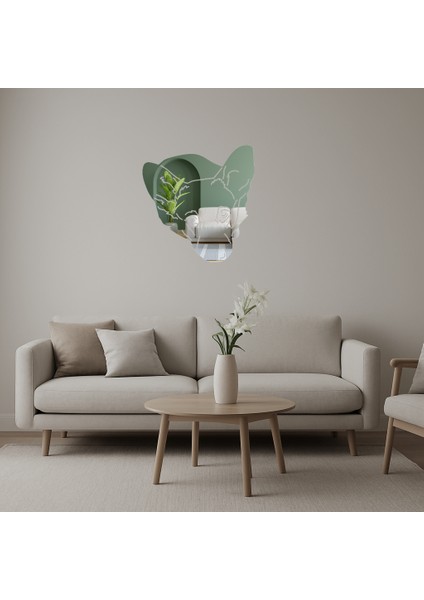 Köpek Yüzü Temalı Dekoratif Duvar Aynalı Tablosu - NX7275-6235