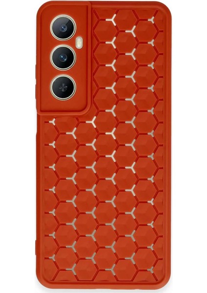 Realme C65 Kılıf Petek Silikon Kapak - Kırmızı - NX6472-8681