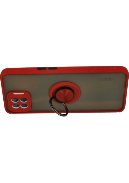 Oppo Reno 4 Lite Kılıf Montreal Yüzüklü Silikon Kapak - Kırmızı - NX7450-9910 modelleri