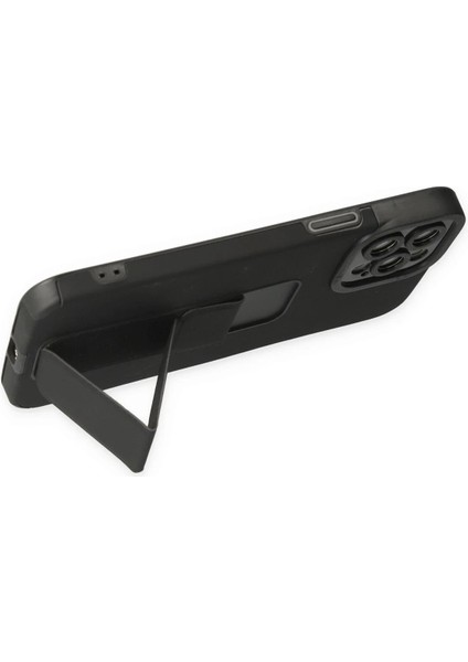 iPhone 12 Pro Kılıf Mega Standlı Silikon - Siyah - NX7183-1857