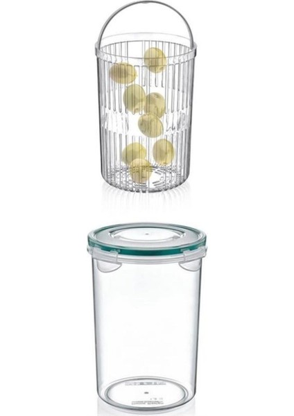 Çok Renkli Sebze ve Zeytin Yıkama Kabı, Klipsli Kapaklı, Saklama Için Uygun