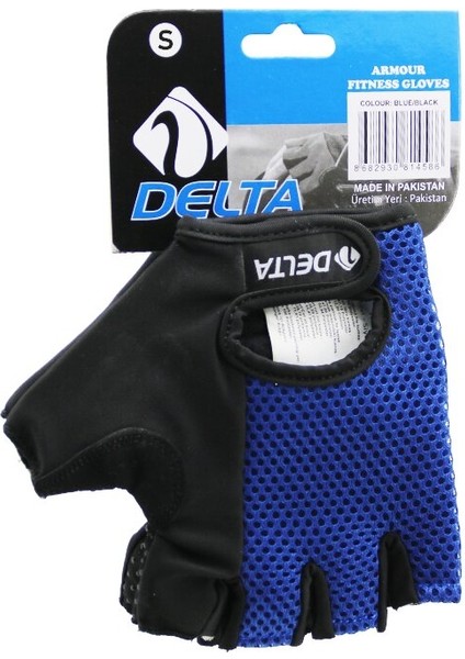 Parmaksız - Fileli Sporcu Eldiveni Mavi /siyah Small