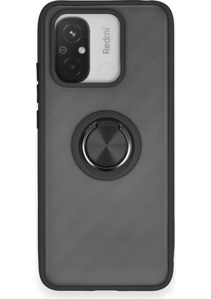 Xiaomi Redmi 12C Kılıf Montreal Yüzüklü Silikon Kapak - Siyah - NX5520-1857