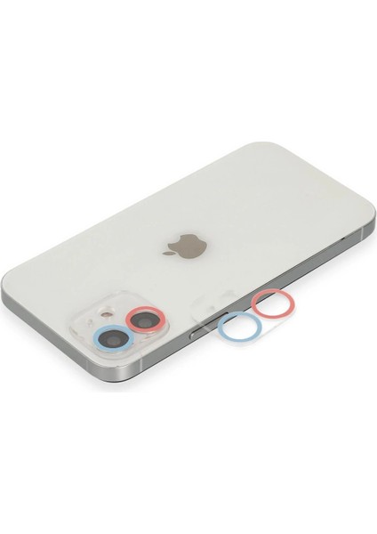 iPhone 11 Renkli Kamera Lens Koruma Cam - Pembe-Mavi - NX5733-7048