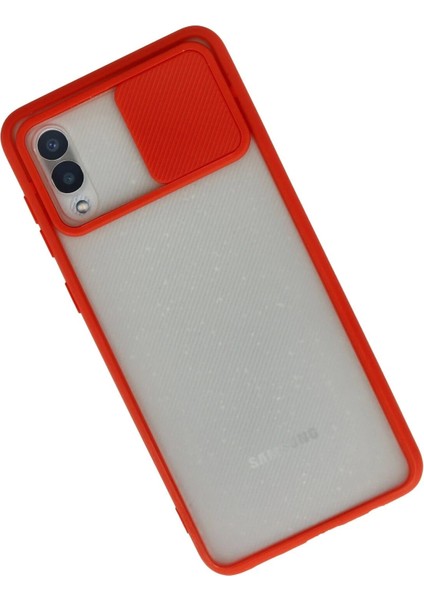 Samsung Galaxy A02 Kılıf Palm Buzlu Kamera Sürgülü Silikon - Kırmızı - NX2646-3322 fiyatları