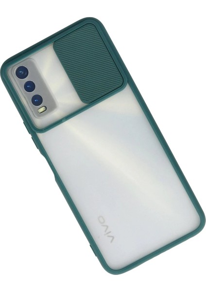 Vivo Y11S Kılıf Palm Buzlu Kamera Sürgülü Silikon - Yeşil - NX1444-2612 fiyatları