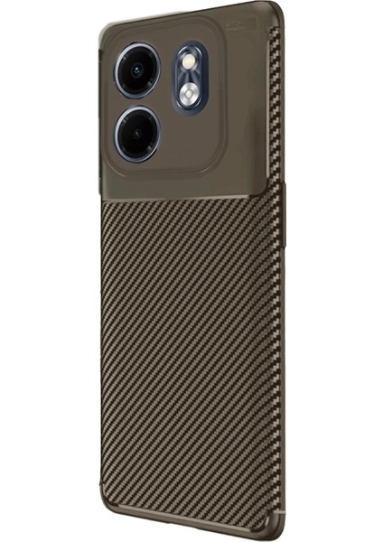 Infinix Smart 9 Kılıf Auto Focus Karbon Kapak - Kahverengi - NX2855-4314 modelleri