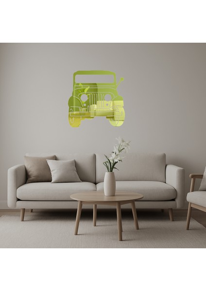 Jeep Tasarımlı Dekoratif Duvar Altın Aynalı Tablosu - NX1752-2901