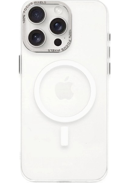 iPhone 15 Pro Kılıf Anka Pc Magneticsafe Sert Metal Kapak - Şeffaf - NX1707-3058