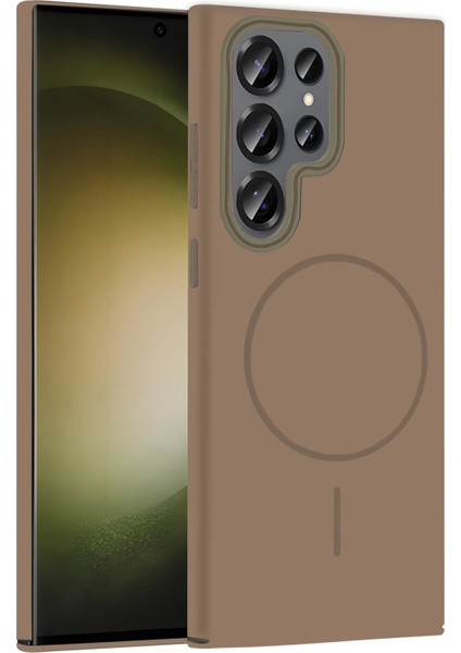 Samsung Galaxy S23 Ultra Broş Magsafe Kapak - Çöl Titanyum - NX6877-6242