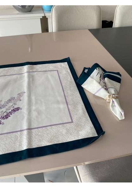 Mor Lavanta Desenli Pamuk Dokuma Peçete Seti, 43X43CM, 4 Adet fiyatları