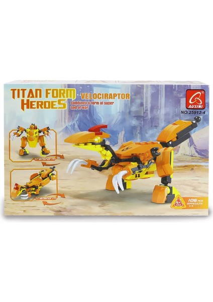 Ausini Titan Form Heroes-4 Velaciraptor 106 Parça