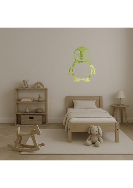 Sevimli Penguen Tasarımlı Altın Aynalı Tablo - NX9709-7794 fırsatları