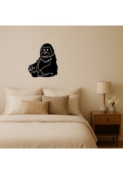 Orangutan Emoji Mdf Dekoratif Tablo - NX1747-9950