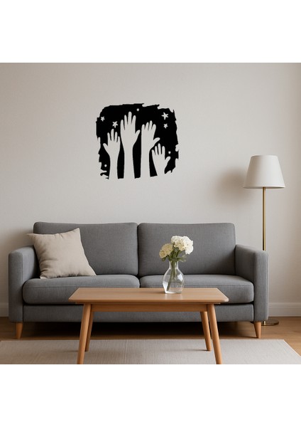 Eller ve Yıldızlar Dekoratif Tablo - NX9401-1003 fırsatları