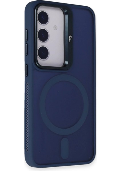 Samsung Galaxy S24 Flet Lens Magsafe Kapak - Lacivert - NX2898-8824