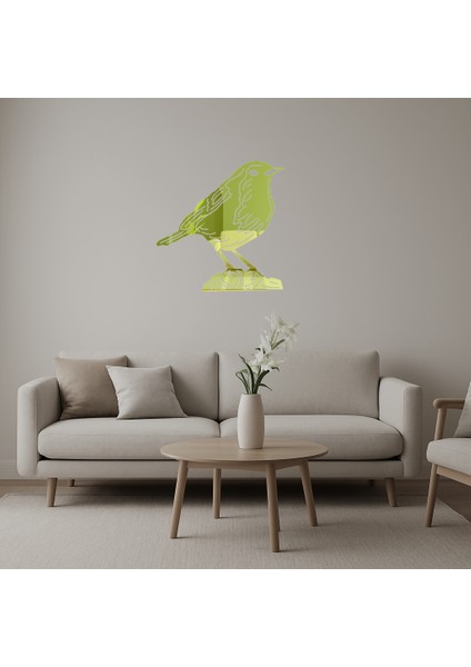 Vahşi Kuş Temalı Altın Aynalı Tablo - NX3877-9344