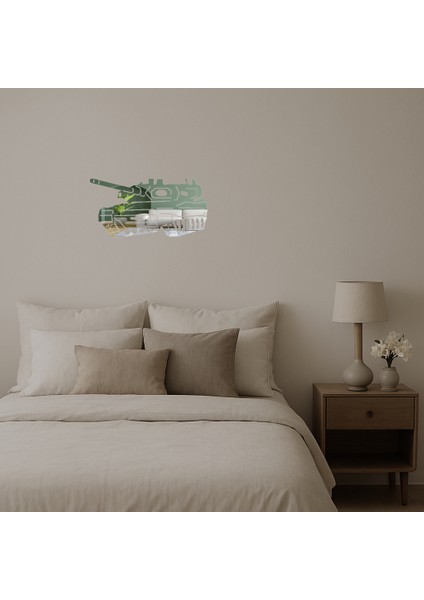 Dekoratif Askeri Tank Aynalı Tablo - NX9937-6725 fiyatları
