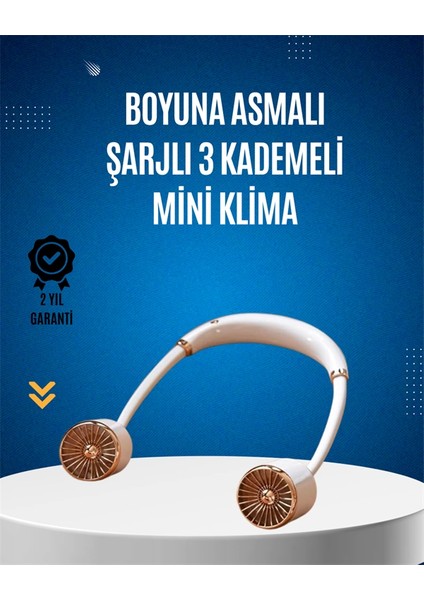 USB Şarjlı Boyun Fanı | Hafif, Katlanabilir, Taşınabilir, Düşük Gürültülü Fan