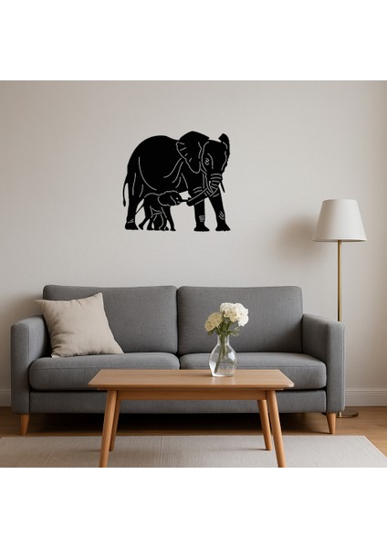 Anne ve Yavru Fil Dekoratif Tablo - NX8798-5170 fırsatları