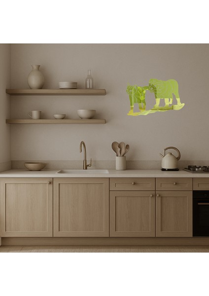 Sevimli Köpek ve Yavru Dekoratif Altın Aynalı Tablo - NX9815-4539 modelleri