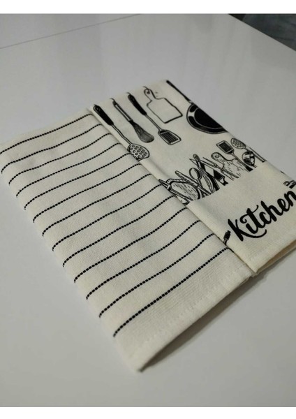 Bej Pamuklu 2'li Mutfak Havlusu 40X60, Şık ve Kullanışlı Ev Aksesuarı fırsatları