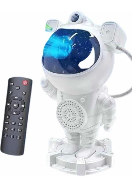 Gece Lambası Astronot Bluetooth Hoparlörlü Galaksi Işık Projektörü