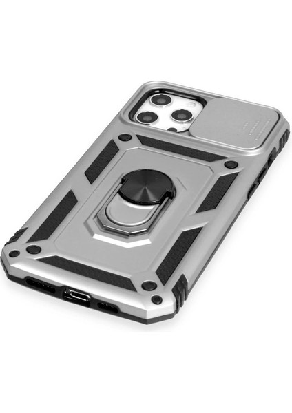 iPhone 12 Pro Max Kılıf Pars Lens Yüzüklü Silikon - Gümüş - NX8699-8990 fırsatları