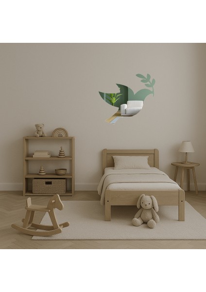 Barış Güvercini ve Zeytin Dalı Dekoratif Aynalı Tablo - NX4710-9849 fırsatları