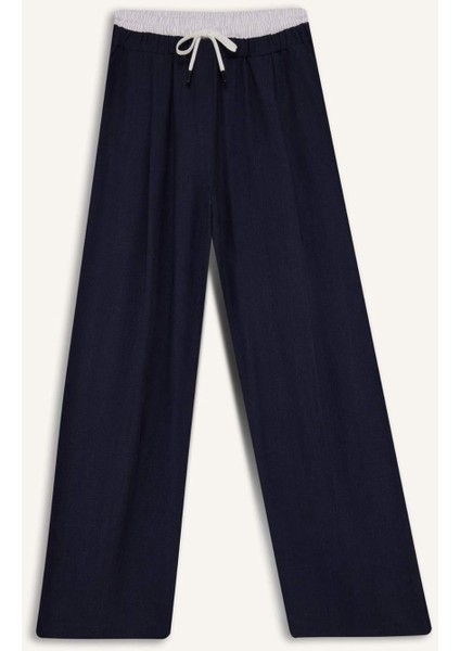 Baggy Fit Çift Cepli Normal Bel Standart Boy Tensel Pantolon F9743AX25HS