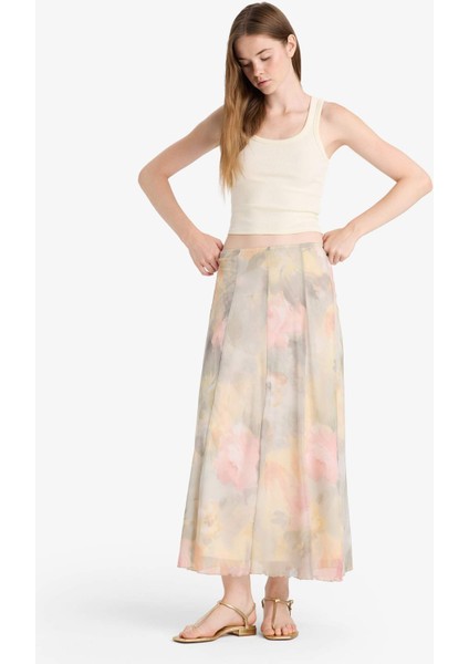 A Kesim Floral Normal Bel Tül Maxi Etek F7108AX25AU