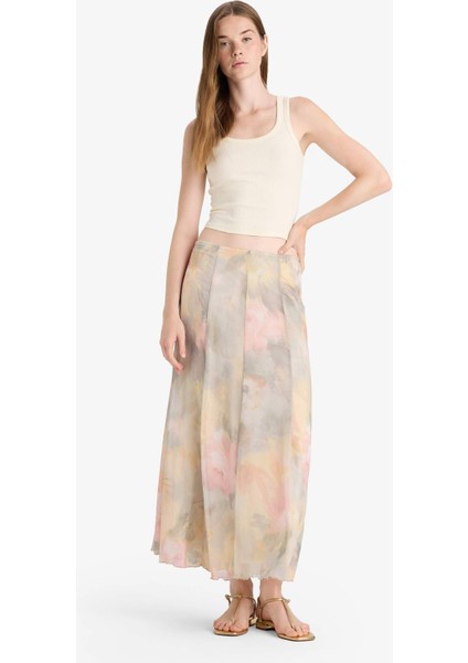A Kesim Floral Normal Bel Tül Maxi Etek F7108AX25AU fiyatları
