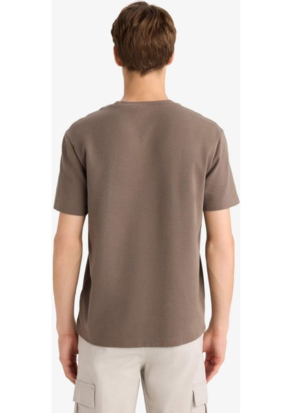 Regular Fit Bisiklet Yaka Baskılı Kısa Kollu Tişört F3472AX25AU