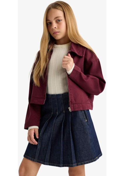 Kız Çocuk Okul Gabardin Fermuarlı Crop Ceket F7517A825AU indirimleri