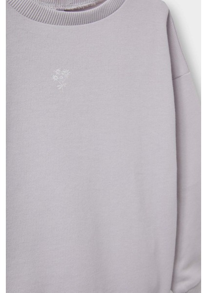 Kız Bebek 2'li Takım Basic Düz Sweatshirt Eşofman Altı E8358A525AU fiyatları