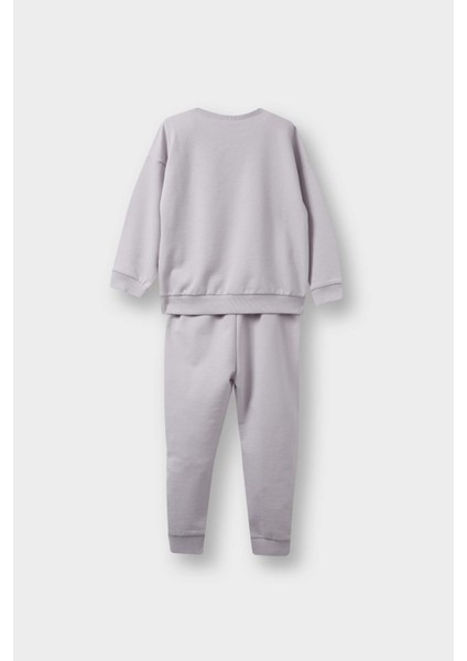 Kız Bebek 2'li Takım Basic Düz Sweatshirt Eşofman Altı E8358A525AU modelleri