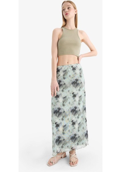 Coool A Form Desenli Normal Bel Penye Astar Tül Maxi Etek fiyatları