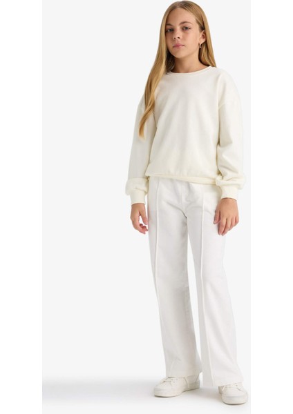 Kız Çocuk Okul Relax Fit Bisiklet Yaka Baskılı 2'li Sweatshirt E6474A825AU fiyatları