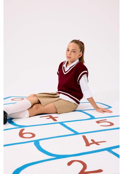 Kız Çocuk Okula Dönüş Standart Fit Triko Süveter E7709A825AU