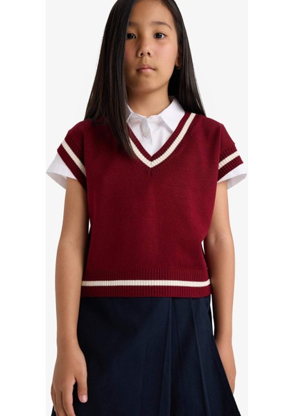 Kız Çocuk Okula Dönüş Standart Fit Triko Süveter E7709A825AU indirimleri