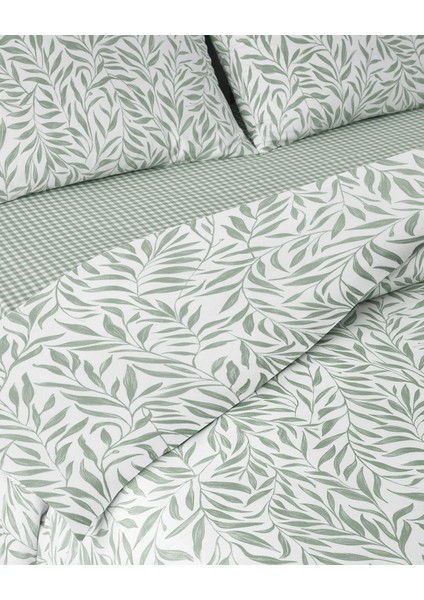 Leaf Dream Kolay Ütülenir Çift Kişilik Nevresim Takımı 200X220 cm Yeşil fırsatları