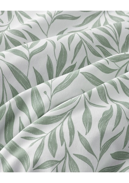 Leaf Dream Kolay Ütülenir Çift Kişilik Nevresim Takımı 200X220 cm Yeşil