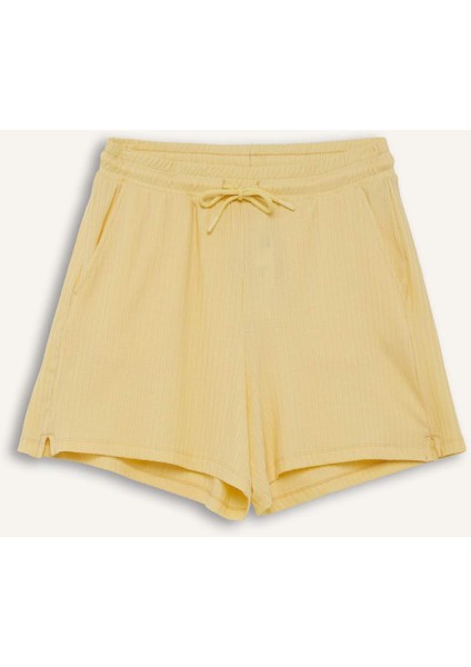 Fit Standart Fit Sporcu Kısa Paça Ribana Şort F6898AX25SM