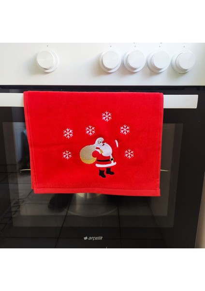 Yılbaşı Temalı Noel Baba Nakış Işlemeli 3'lü Mutfak Havlu Seti fiyatları
