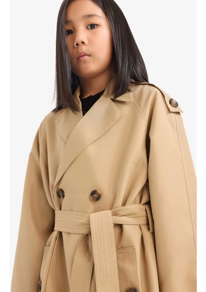 Kız Çocuk Okul Kemerli Cepli Trençkot E7642A825AU modelleri